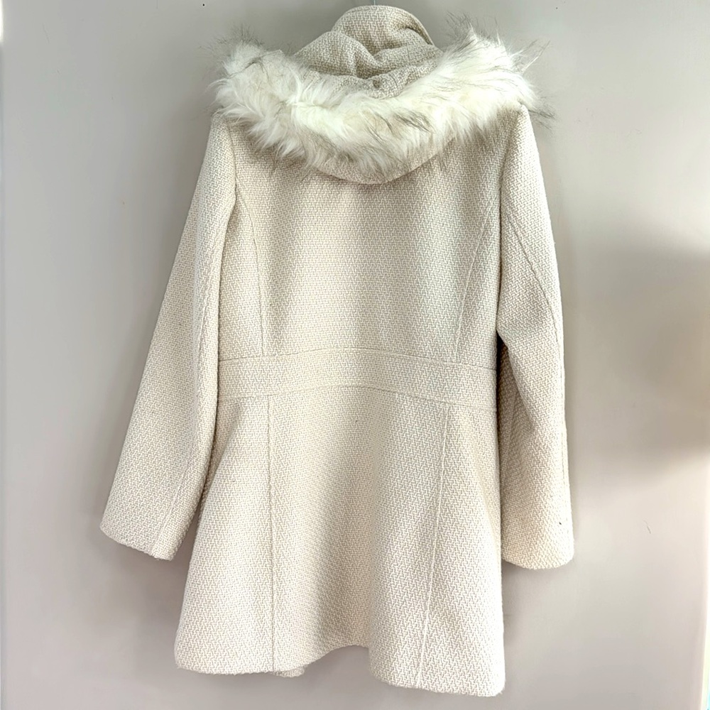 *LIKE NEW* Women's I.N.C International Concepts Cream Tweed Winter Coat - Size L - Picture 9 of 14